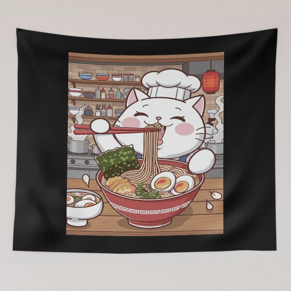 Item preview, Chef Cat Eating Ramen designed and sold by Bappy888.