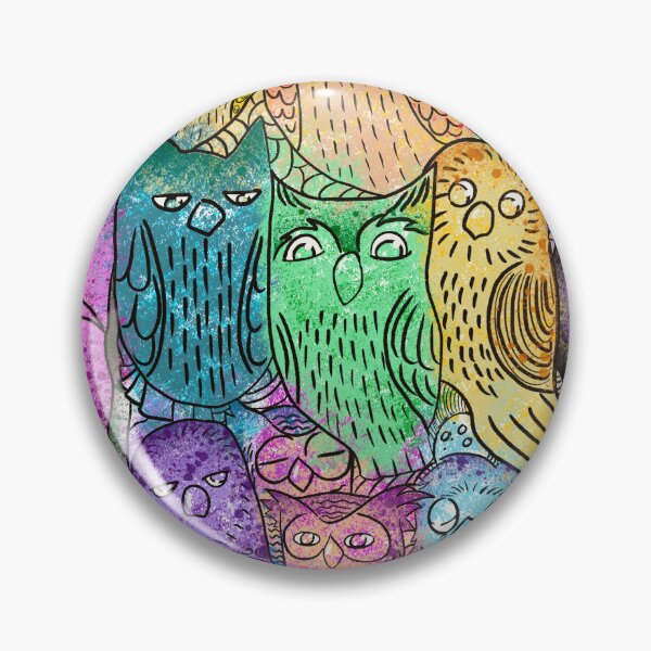 Item preview, Colorful Owl Doodle Pattern - Whimsical Psychedelic Birds designed and sold by TheArtOfTreble.