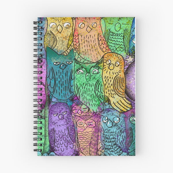 Item preview, Colorful Owl Doodle Pattern - Whimsical Psychedelic Birds designed and sold by TheArtOfTreble.