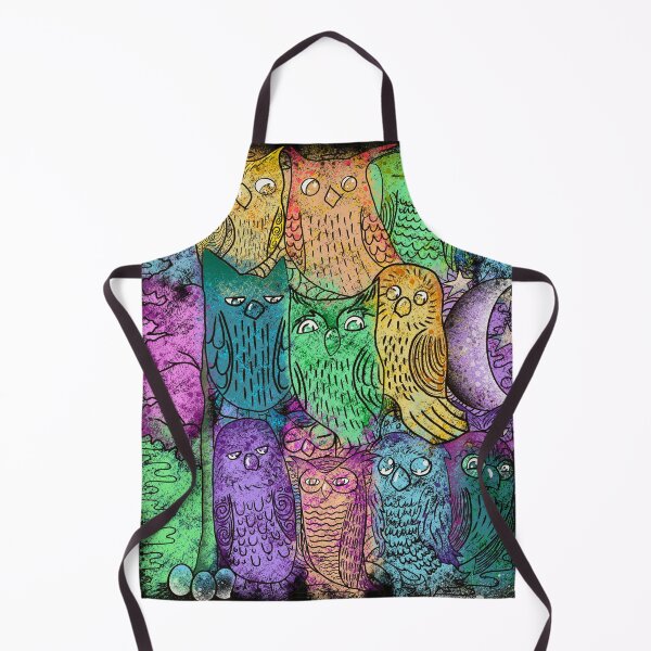 Item preview, Colorful Owl Doodle Pattern - Whimsical Psychedelic Birds designed and sold by TheArtOfTreble.