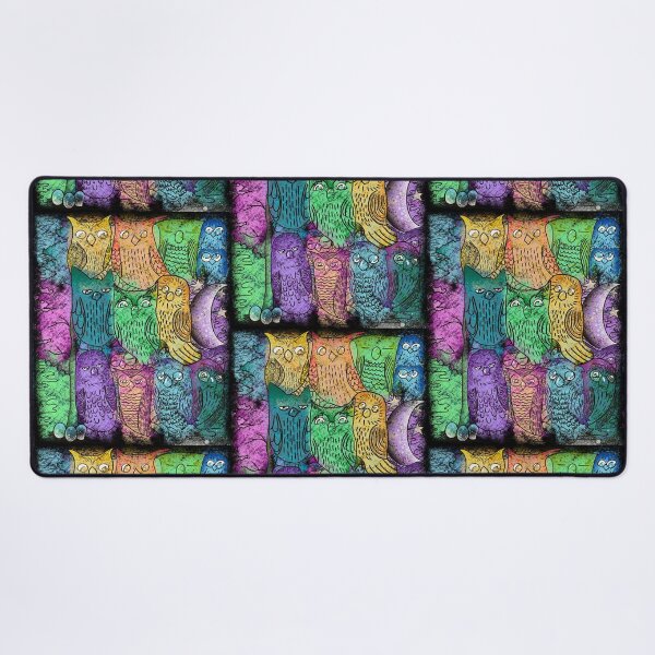 Item preview, Colorful Owl Doodle Pattern - Whimsical Psychedelic Birds designed and sold by TheArtOfTreble.