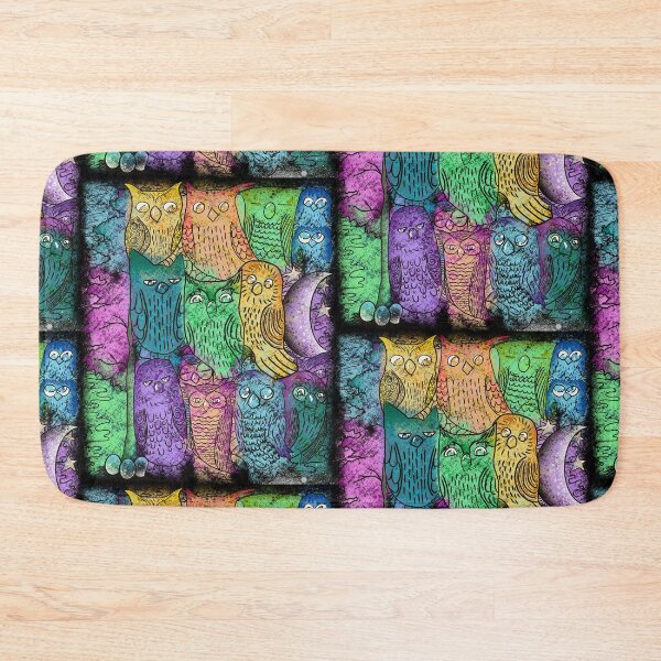 Item preview, Colorful Owl Doodle Pattern - Whimsical Psychedelic Birds designed and sold by TheArtOfTreble.