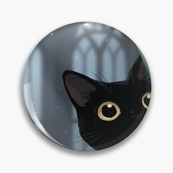 Item preview, Black cat peeking from behind a curtain designed and sold by didiersoyer.