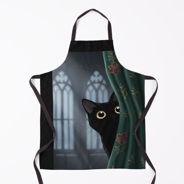 Item preview, Black cat peeking from behind a curtain designed and sold by didiersoyer.
