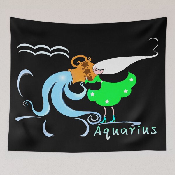 Item preview, Zodiac Wheel Astrological Sign -Aquarius designed and sold by Shirley cute art .