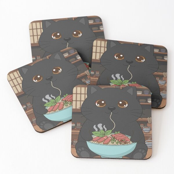 Item preview, Cute black cat eating ramen designed and sold by didiersoyer.