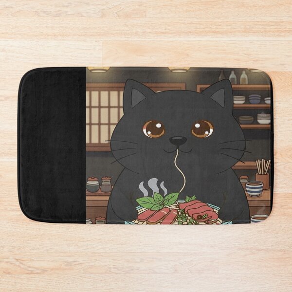 Item preview, Cute black cat eating ramen designed and sold by didiersoyer.