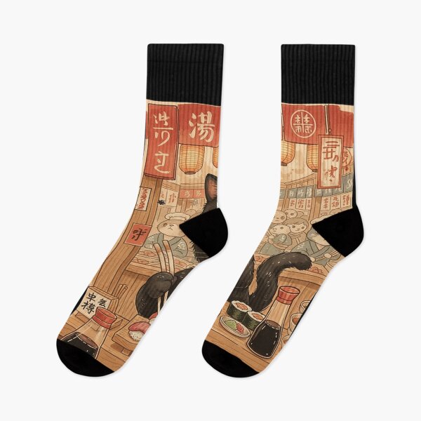 Item preview, Black Cat Chef Serving Sushi designed and sold by didiersoyer.