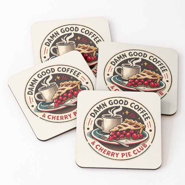 Item preview, “Damn Good Coffee & Cherry Pie Club” Badge designed and sold by peaknerd.