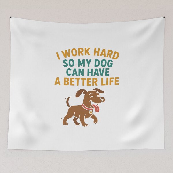 Artikelvorschau, Hundepapa – Ich arbeite hart, damit mein Hund ein besseres Leben hat – Lustiges Geschenkdesign für Hundeliebhaber entworfen und verkauft von EvolvCustoms.