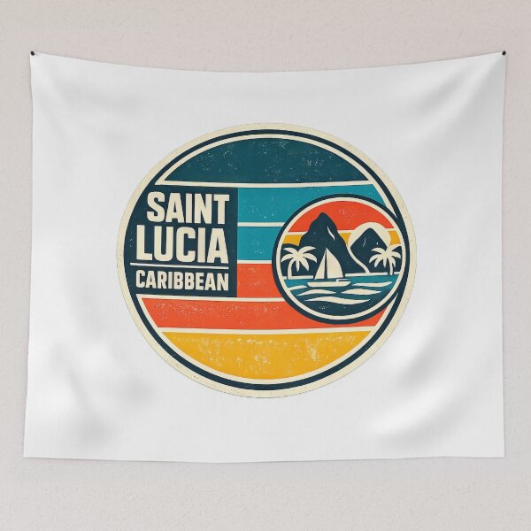 Item preview, Isla caribeña retro Santa Lucía designed and sold by scicilysimonee.