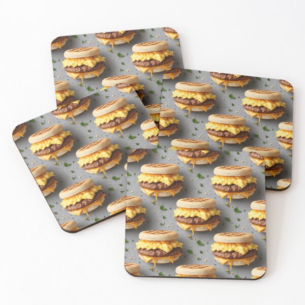 Item preview, Bold Breakfast Stack Food Pattern designed and sold by Fabricbella.