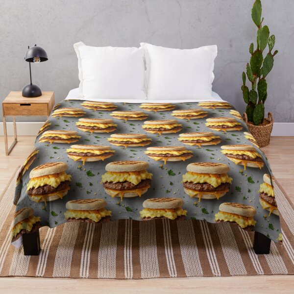 Item preview, Bold Breakfast Stack Food Pattern designed and sold by Fabricbella.