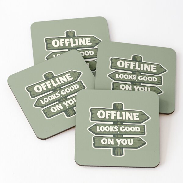 Item preview, Offline Looks Good on You – Retro Trail Sign Design | Quiet Wild Series designed and sold by WanderUpNorth.