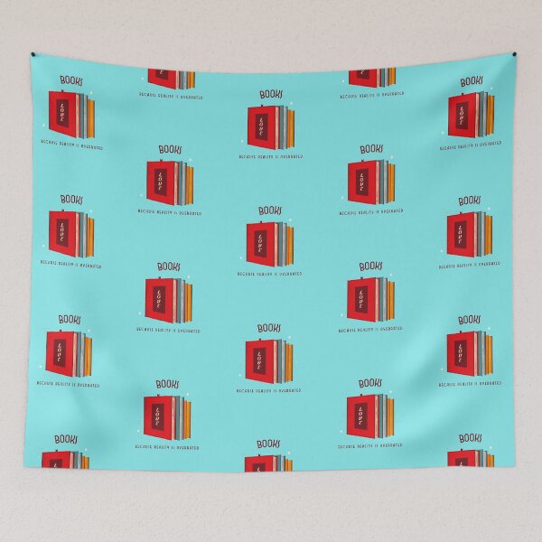 Item preview, Books Because Reality is Overrated Funny Bookworm designed and sold by Sachie's Studio.