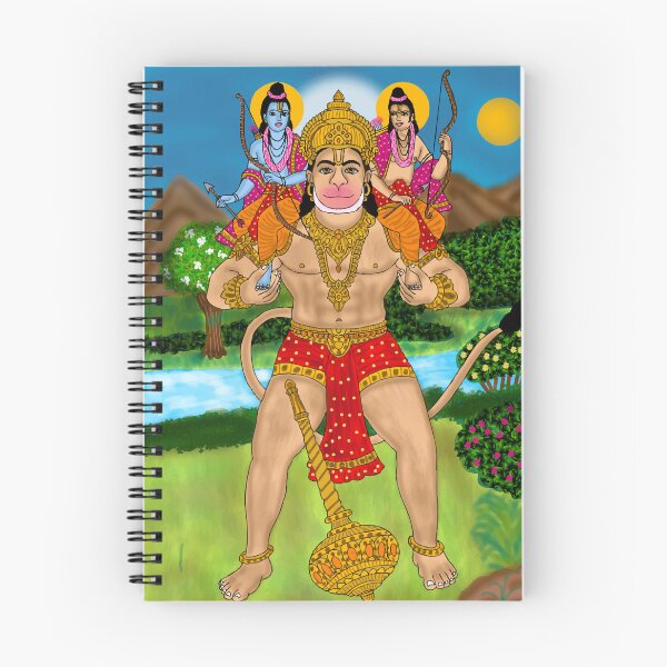 Item preview, Lord Hanuman Devotional Drawing – Hindu Spiritual Warrior Art designed and sold by Harshit_Digital_Arts.
