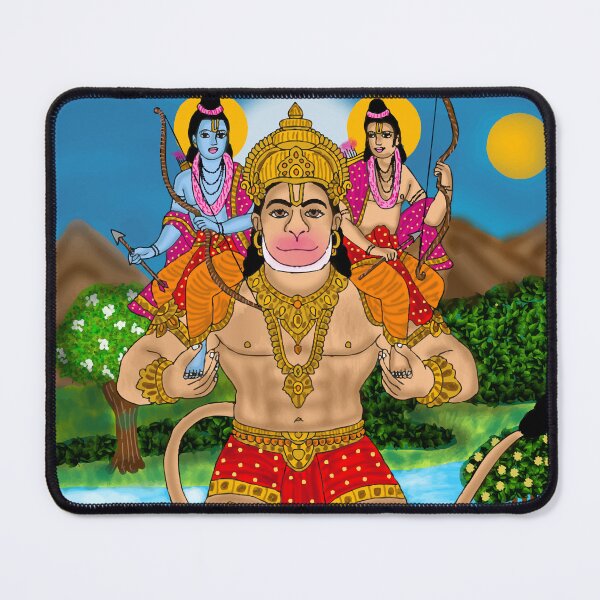 Item preview, Lord Hanuman Devotional Drawing – Hindu Spiritual Warrior Art designed and sold by Harshit_Digital_Arts.