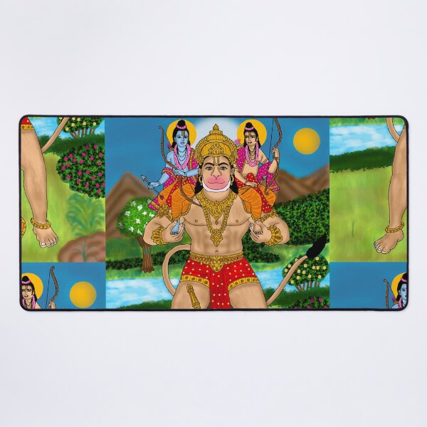 Item preview, Lord Hanuman Devotional Drawing – Hindu Spiritual Warrior Art designed and sold by Harshit_Digital_Arts.