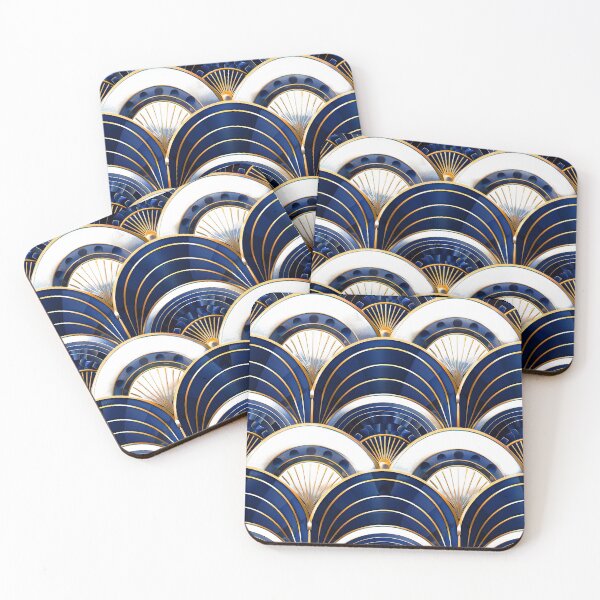 Item preview, Blue, White, And Golden Vintage Distressed Art Deco  designed and sold by DEC02.