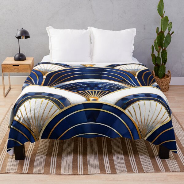 Item preview, Blue, White, And Golden Vintage Distressed Art Deco designed and sold by DEC02.