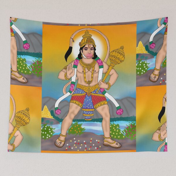 Item preview, Sacred Hanuman Sketch – Hindu Mythology Inspired Artwork designed and sold by Harshit_Digital_Arts.
