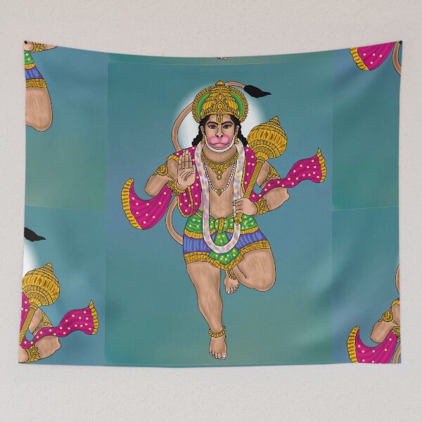 Item preview, Hanuman Spiritual Guardian Art – Powerful Hindu Illustration designed and sold by Harshit_Digital_Arts.