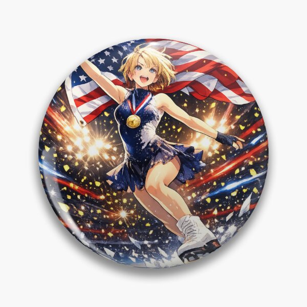 Item preview, alysa liu Ice Skating Champion Victory – Anime Gold Medal Art designed and sold by DreamsMRC.