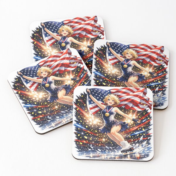 Item preview, alysa liu Ice Skating Champion Victory – Anime Gold Medal Art designed and sold by DreamsMRC.
