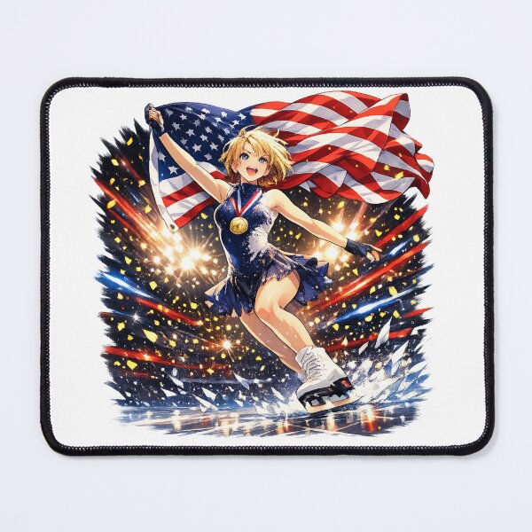 Item preview, alysa liu Ice Skating Champion Victory – Anime Gold Medal Art designed and sold by DreamsMRC.