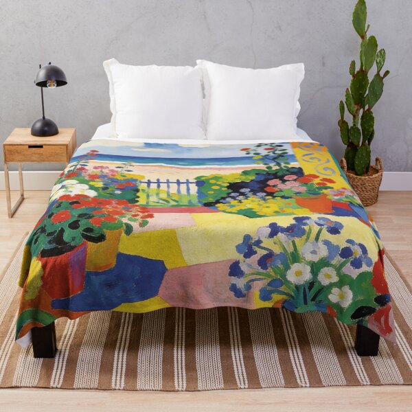 Item preview, Beautiful Flower Garden Wall Art, Backyard with Coastal Scenery designed and sold by BlareBlare.