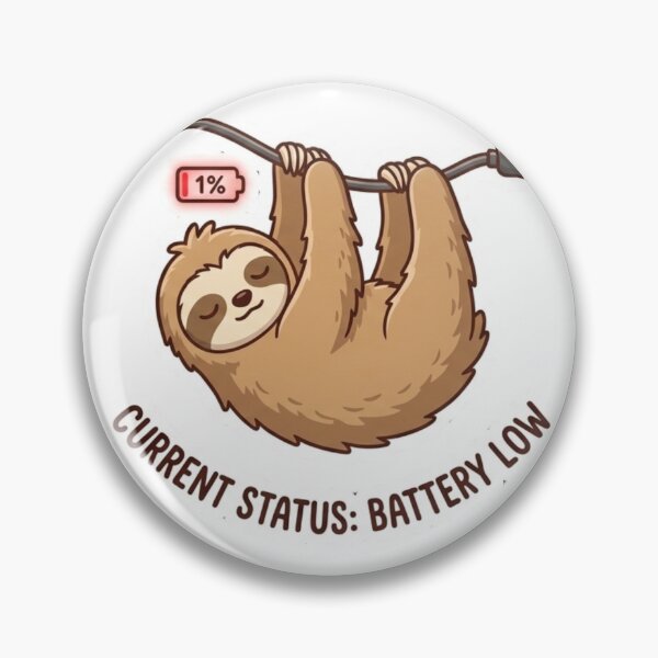 Item preview, Funny Exhausted Sloth - 1% Battery After Back-to-Back Calls Sticker designed and sold by ZYNORAworld.