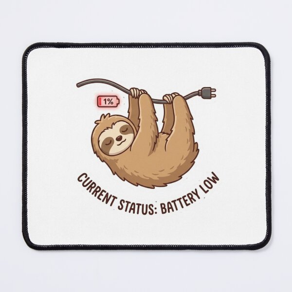 Item preview, Funny Exhausted Sloth - 1% Battery After Back-to-Back Calls Sticker designed and sold by ZYNORAworld.