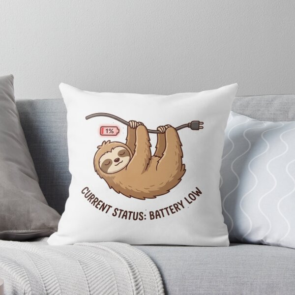 Item preview, Funny Exhausted Sloth - 1% Battery After Back-to-Back Calls Sticker designed and sold by ZYNORAworld.