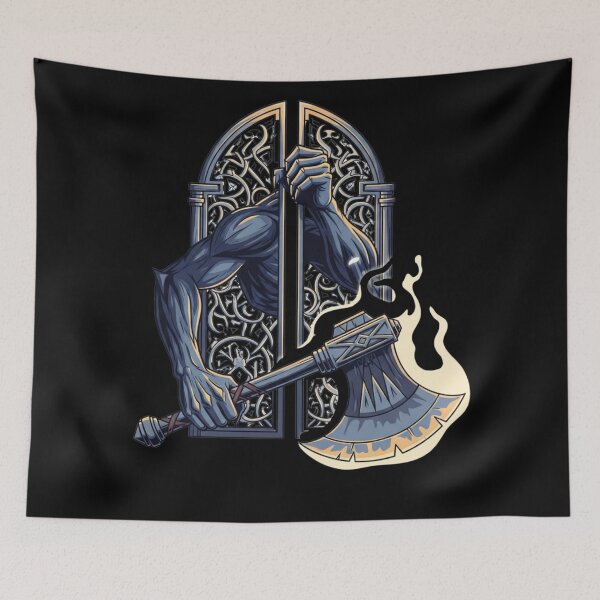 Item preview,  Dark Fantasy Monster Arm with Flaming Axe - Mythical Gate designed and sold by Dzblack.