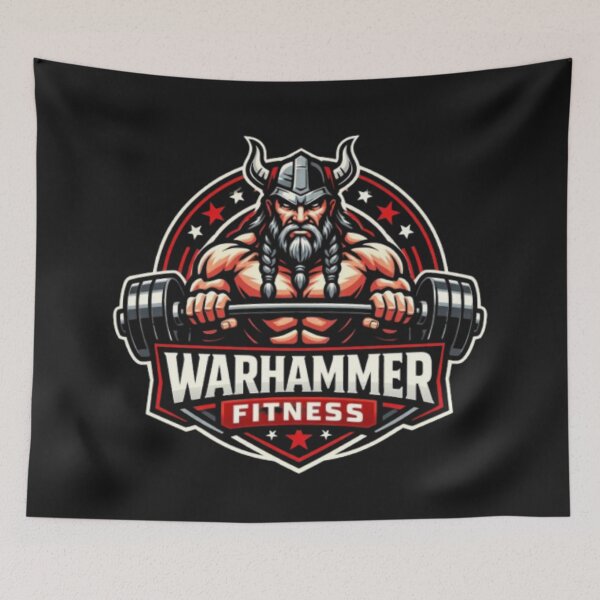 Item preview, Warhammer Fitness Viking Gym Shirt – Savage Warrior Strength Workout Tee designed and sold by wanado.