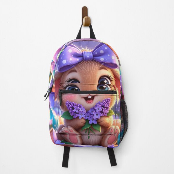 Item preview, Cute Easter Bunny with Lilac Flowers designed and sold by PixelVibe782.