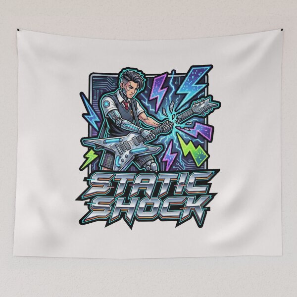 Item preview, Cyberpunk Y2K Rocker "Static Shock" Futuristic Bootleg Graphic designed and sold by benjyjump.