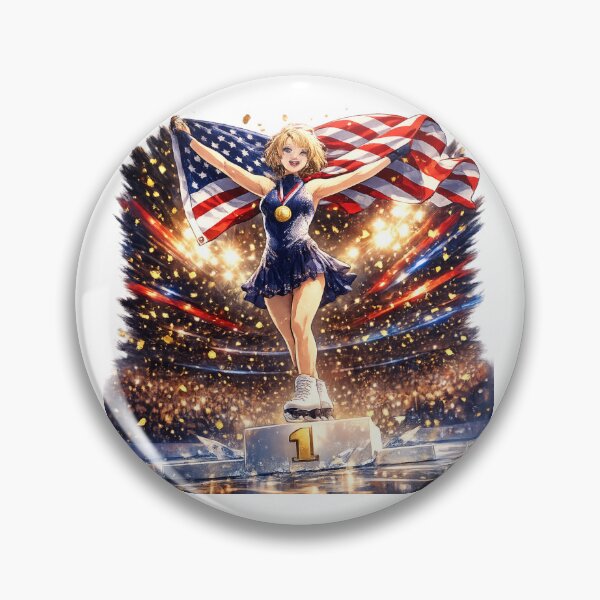 Item preview, alysa liu Ice Skating Champion Podium Victory Anime Art designed and sold by DreamsMRC.