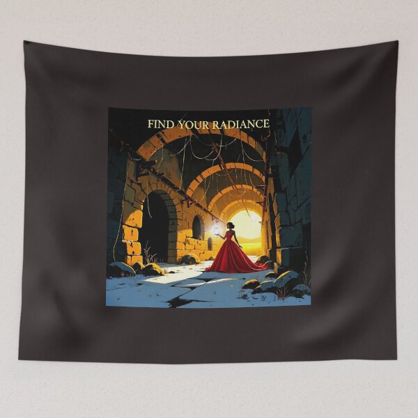 Item preview, "Find Your Radiance — Surreal Skincare Portrait in Red Gown" designed and sold by Creative-RE.
