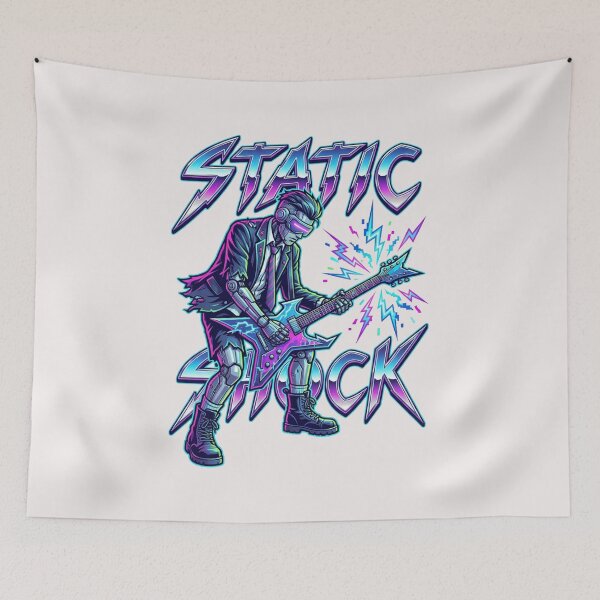 Item preview, Cyberpunk Y2K Rocker "Static Shock" Futuristic Bootleg Graphic designed and sold by benjyjump.