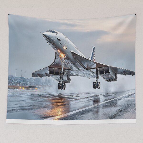 Item preview, Concorde Ignites Afterburners on Wet Tarmac designed and sold by Skyframe Aviation.