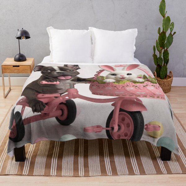 Item preview, Cute French Bulldog and Easter Bunny Ride designed and sold by PixelVibe782.