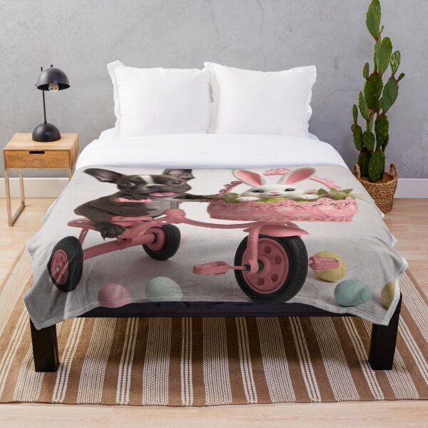Item preview, Cute French Bulldog and Easter Bunny Ride designed and sold by PixelVibe782.