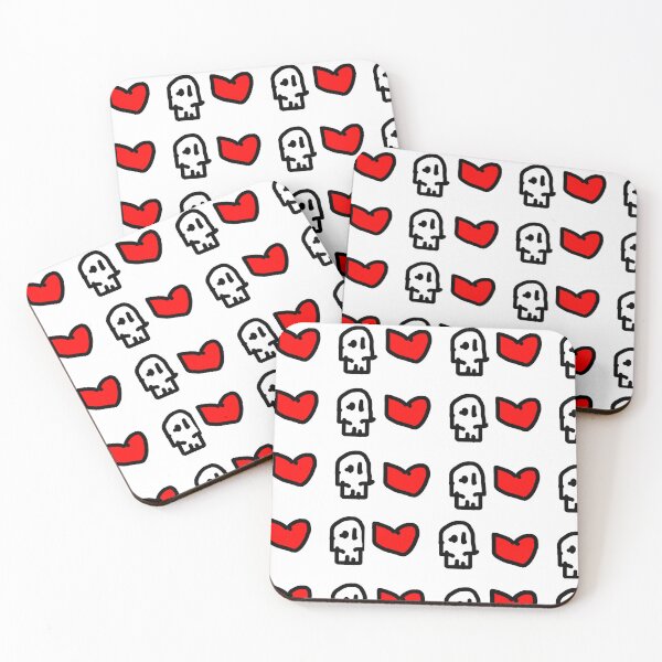 Item preview, Skull & hearts red white black designed and sold by roselily1111.