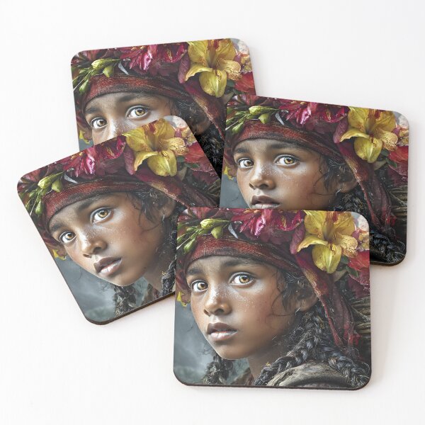 Item preview, A Young Girl Surrounded by Vibrant Flowers designed and sold by Artessie.