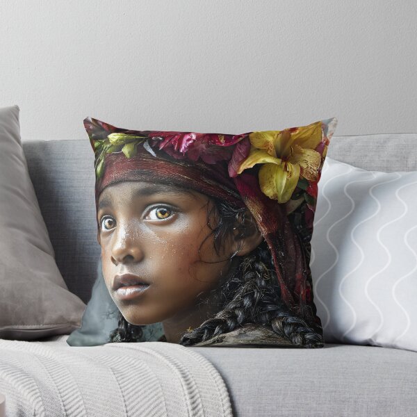 Item preview, A Young Girl Surrounded by Vibrant Flowers designed and sold by Artessie.