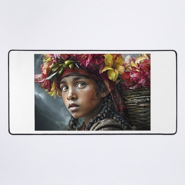 Item preview, A Young Girl Surrounded by Vibrant Flowers designed and sold by Artessie.