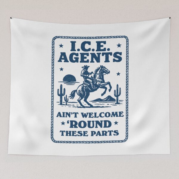 Item preview, Anti ICE Agents Vintage Cowboy Western Political Leftist Anti Deportation designed and sold by GesanoSchuza.