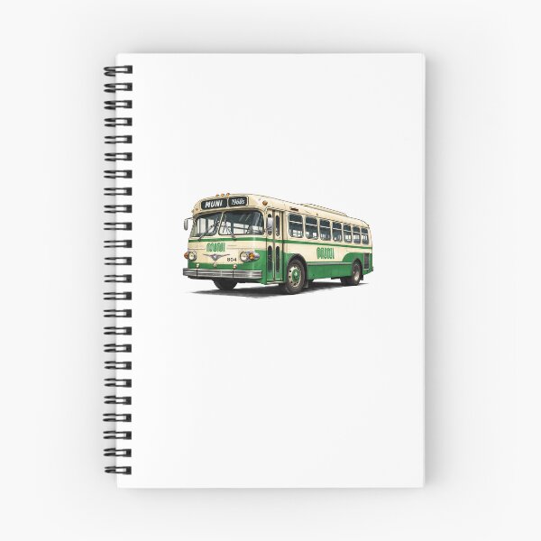 Item preview, Vintage MUNI Bus illustration designed and sold by PIXEL POP DESIGNS - Beyond the Norm!.