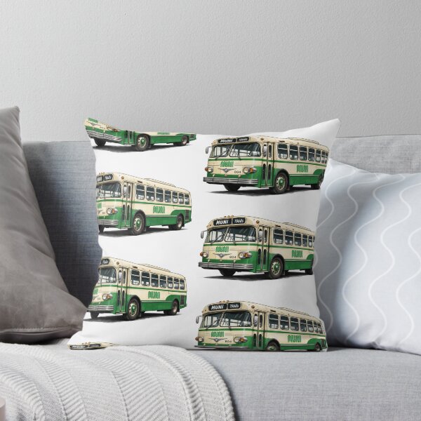 Item preview, Vintage MUNI Bus illustration designed and sold by PIXEL POP DESIGNS - Beyond the Norm!.